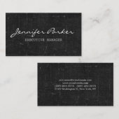 Carte De Visite Écriture professionnelle Gris Vintage élégant (Devant / Derrière)