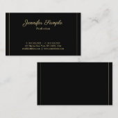 Carte De Visite Écriture professionnelle manuscrite Gold Plain Lux (Devant / Derrière)
