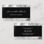 Carte De Visite Écriture professionnelle moderne Gris noir (Devant / Derrière)