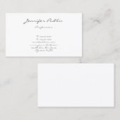 Carte De Visite Écriture Professionnelle Moderne Simple Élégante (Devant / Derrière)