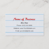 Carte De Visite Écriture rouge avec le crayon de professeur sur le (Dos)