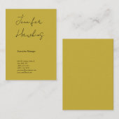 Carte De Visite Écriture simple professionnelle couleur or vertica (Devant / Derrière)