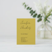 Carte De Visite Écriture simple professionnelle couleur or vertica (Debout devant)