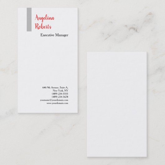 Carte De Visite Écriture tendance professionnelle simple minimalis (Devant / Derrière)