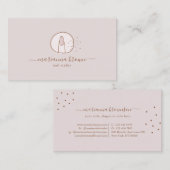 Carte De Visite Écriture tendance rose girly salon ongles (Devant / Derrière)