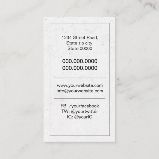 Carte De Visite Écrivain (Dos)