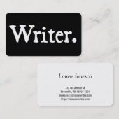 Carte De Visite Écrivain (Devant / Derrière)