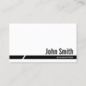 Carte De Visite Écrivain à bande noire moderne (Devant)