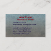 Carte De Visite Écrivain Abstrait Gris professionnel Auteur (Dos)