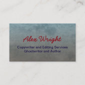 Carte De Visite Écrivain Abstrait Gris professionnel Auteur (Devant)