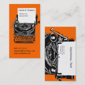 Carte De Visite Écrivain Artistique Professionnel Vintage (Devant / Derrière)