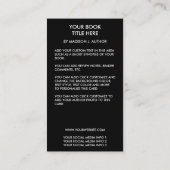 Carte De Visite Écrivain Auteur de la promotion de couverture de l (Dos)