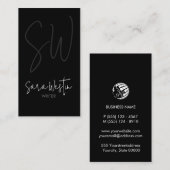 Carte De Visite Écrivain auteur monogramme cursif (Devant / Derrière)