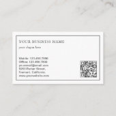 Carte De Visite Écrivain de code QR de machine à écrire bleue vint (Dos)