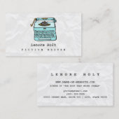 Carte De Visite Écrivain De Mignonne Fiction Avec Machine À Écrire (Devant / Derrière)