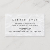 Carte De Visite Écrivain De Mignonne Fiction Avec Machine À Écrire (Dos)