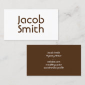 Carte De Visite Écrivain de mystère Brown (Devant / Derrière)