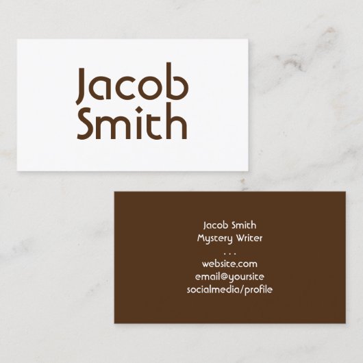 Carte De Visite Écrivain de mystère Brown (Devant / Derrière)