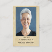 Carte De Visite Écrivain de prière photo Memorial Écrire (Dos)