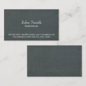 Carte De Visite Écrivain de tableau de bord minimal (Devant / Derrière)