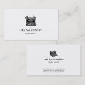 Carte De Visite Écrivain d'histoire professionnelle | Machine à éc (Devant / Derrière)