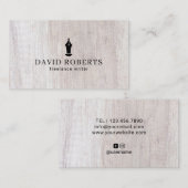 Carte De Visite Écrivain Écrivain Auteur Pen Nib Logo Classy Wood (Devant / Derrière)