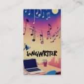 Carte De Visite Écrivain écrivant des chansons à la nuit (Devant)