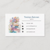 Carte De Visite Écrivain Floral Watercolor (Devant)