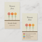 Carte De Visite Écrivain Freelance - Cute Floral Thème (Devant / Derrière)