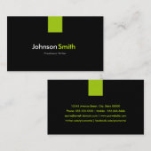 Carte De Visite Écrivain Freelance Moderne Mint Green (Devant / Derrière)