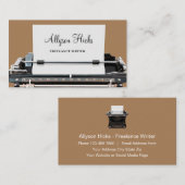 Carte De Visite Écrivain freelance rétro classique (Devant / Derrière)