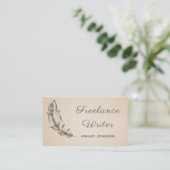 Carte De Visite Ecrivain Freelance Sketch Feather Script moderne B (Debout devant)