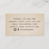 Carte De Visite Ecrivain Freelance Sketch Feather Script moderne B (Dos)