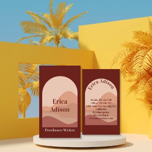 Carte De Visite Écrivain Freelance Terracotta Abstrait Boho