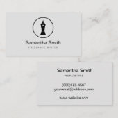 Carte De Visite Écrivain indépendant de logo de stylo et auteur de (Devant / Derrière)