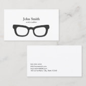 Carte De Visite Écrivain Nerdy Lunettes Hipster (Devant / Derrière)