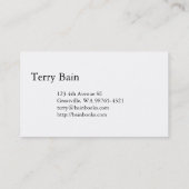 Carte De Visite Écrivain noir blanc (Dos)