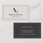 Carte De Visite Écrivain professionnel Auteur - Linge de lit beige (Devant / Derrière)