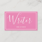 Carte De Visite écrivain rose - élégant (Devant)