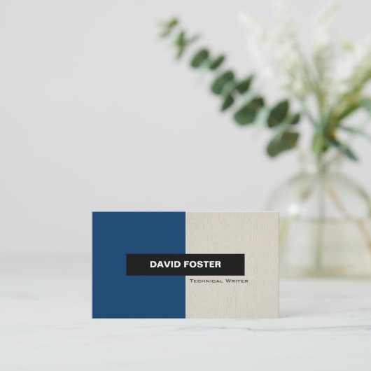 Carte De Visite Écrivain Technique - Simple Élégant Design (Debout devant)