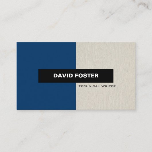 Carte De Visite Écrivain Technique - Simple Élégant Design (Devant)
