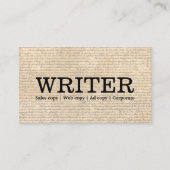 Carte De Visite Écrivain vintage de vieux scripts (Devant)