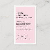 Carte De Visite Écrivains, auteurs de fleurs d'aquarelle vive et e (Dos)