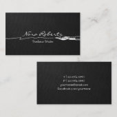 Carte De Visite Écrivains Auteurs noir et blanc Plume de plongée s (Devant / Derrière)