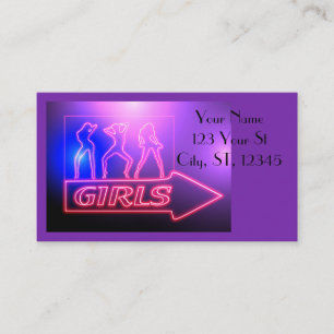 Carte De Visite Écrivez les filles roses de Neon Thunder_Cove