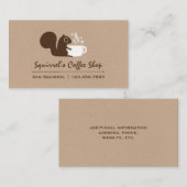 Carte De Visite Écureuil au café (Devant / Derrière)