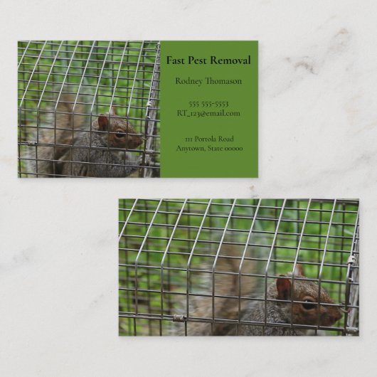 Carte De Visite Écureuil dans un piège (Devant / Derrière)