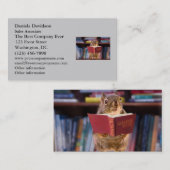 Carte De Visite Écureuil futé lisant un dictionnaire (Devant / Derrière)