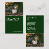 Carte De Visite Écureuil gris - Vert foncé (Devant / Derrière)