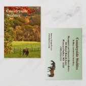 Carte De Visite Écuries de cheval d'automne (Devant / Derrière)